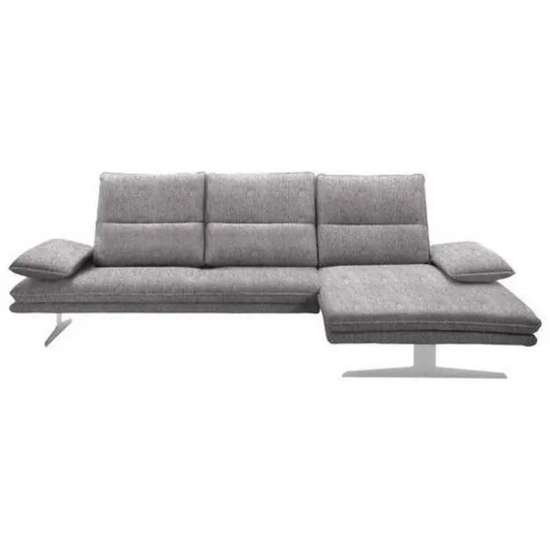 Ecksofa in Webstoff Hellgrau
