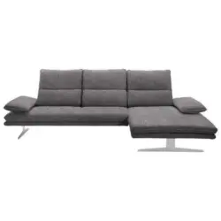 Ecksofa in Webstoff Grau