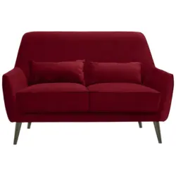 Zweisitzer-Sofa in Mikrofaser Rot