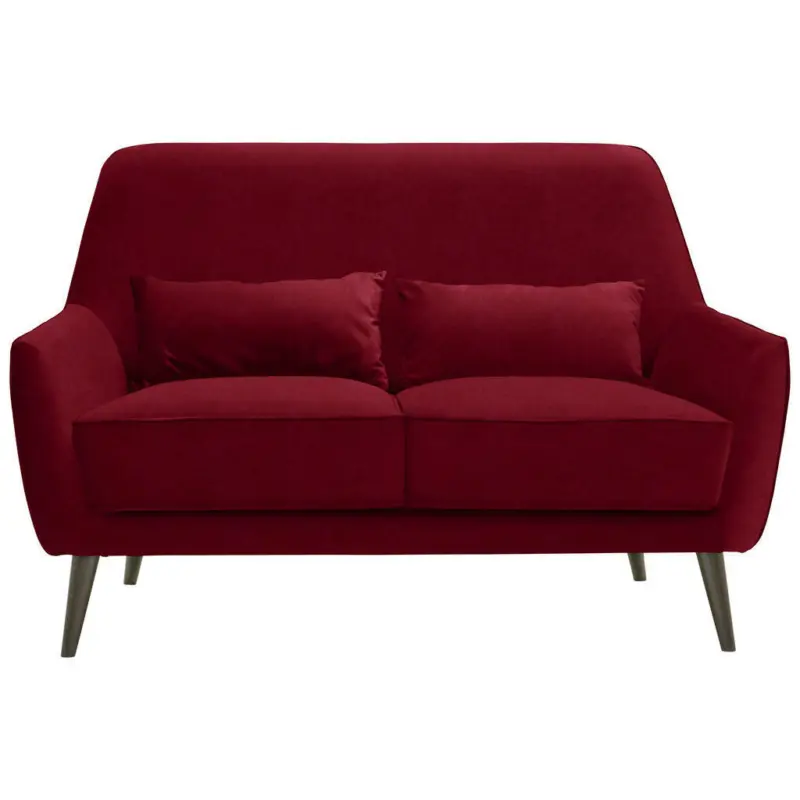 Zweisitzer-Sofa in Mikrofaser Rot