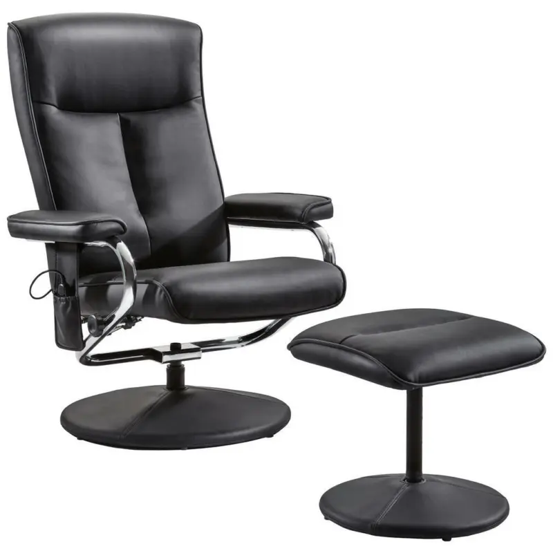 Relaxsesselset in Metall, Textil Schwarz