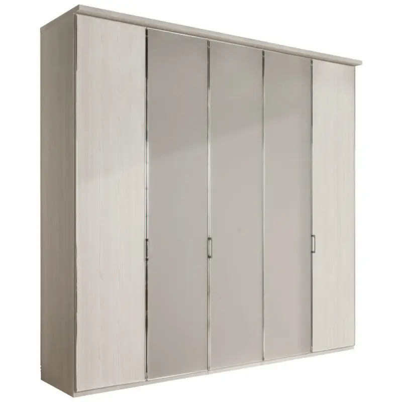 Drehtürenschrank in Grau, Lärchefarben