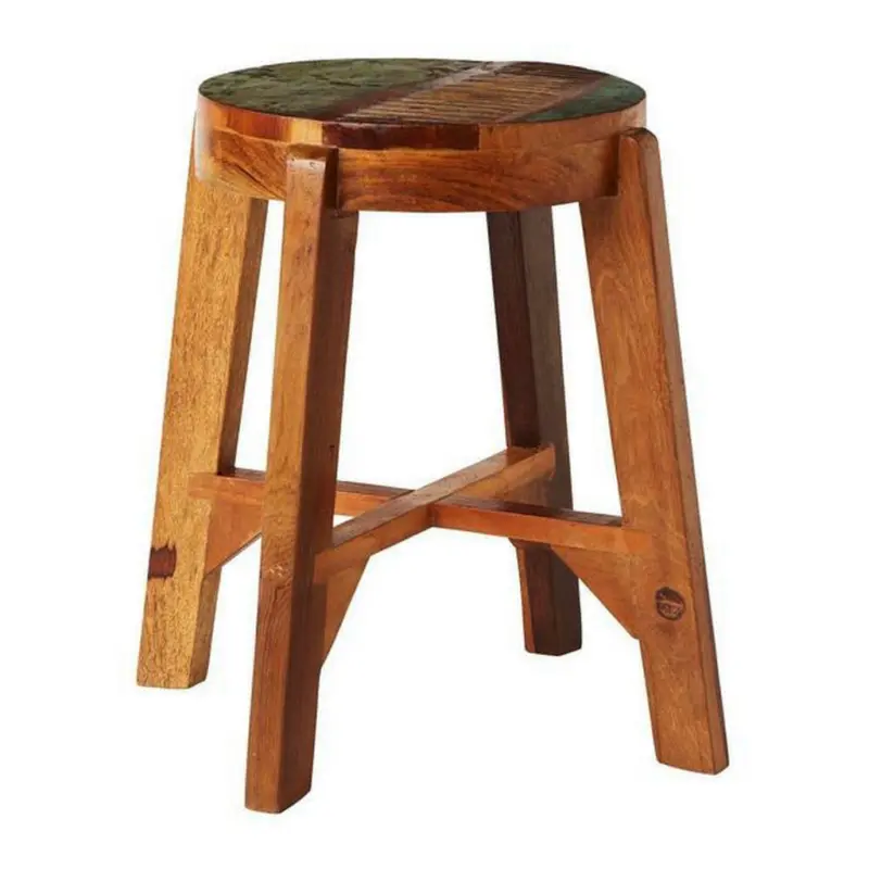 Hocker in Holz Braun, Multicolor