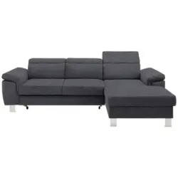 Ecksofa in Webstoff Grau
