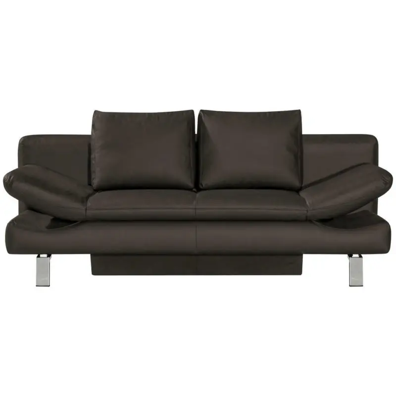 Schlafsofa in Echtleder Dunkelbraun