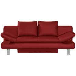 Schlafsofa in Echtleder Rot
