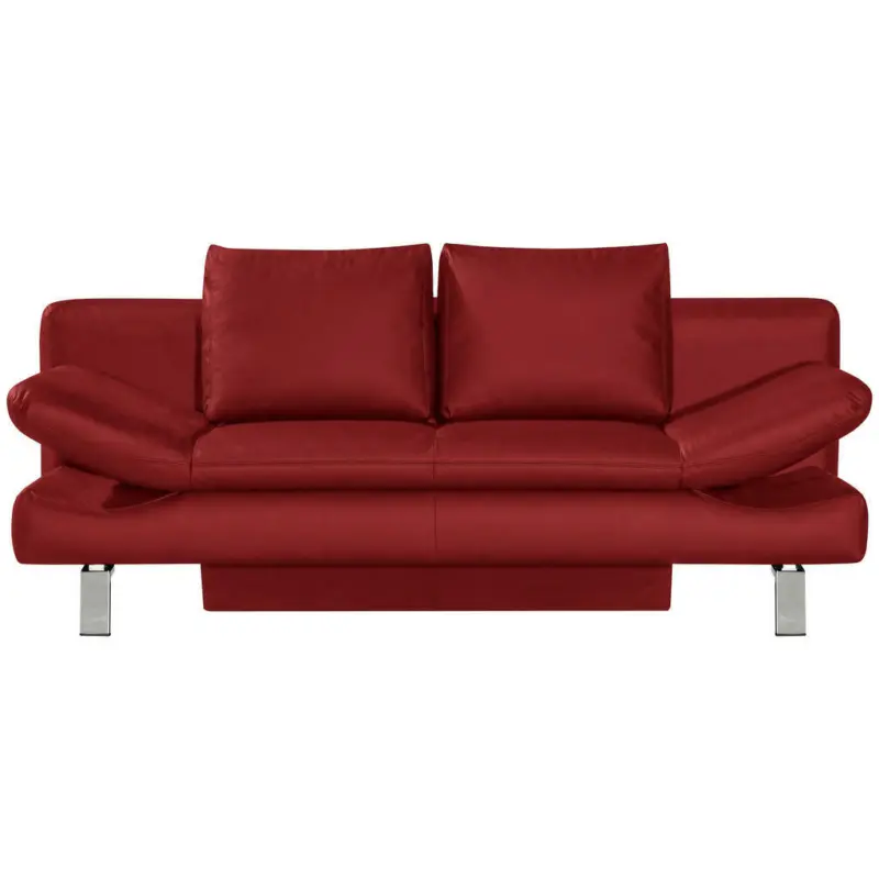 Schlafsofa in Echtleder Rot