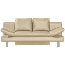 Schlafsofa in Echtleder Beige