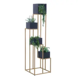 Blumenständer in Holz, Metall 42,5/42,5/150 cm