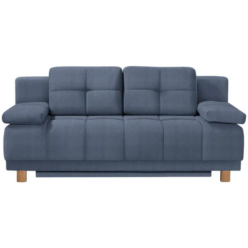 Boxspringsofa in Webstoff Blau