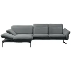 Ecksofa in Webstoff Hellgrau