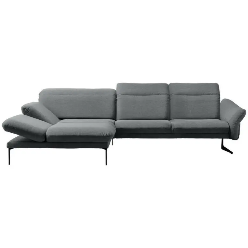 Ecksofa in Webstoff Hellgrau