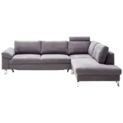 Ecksofa in Velours Dunkelgrau