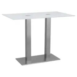 Bartisch in Metall, Glas 120/70/105 cm