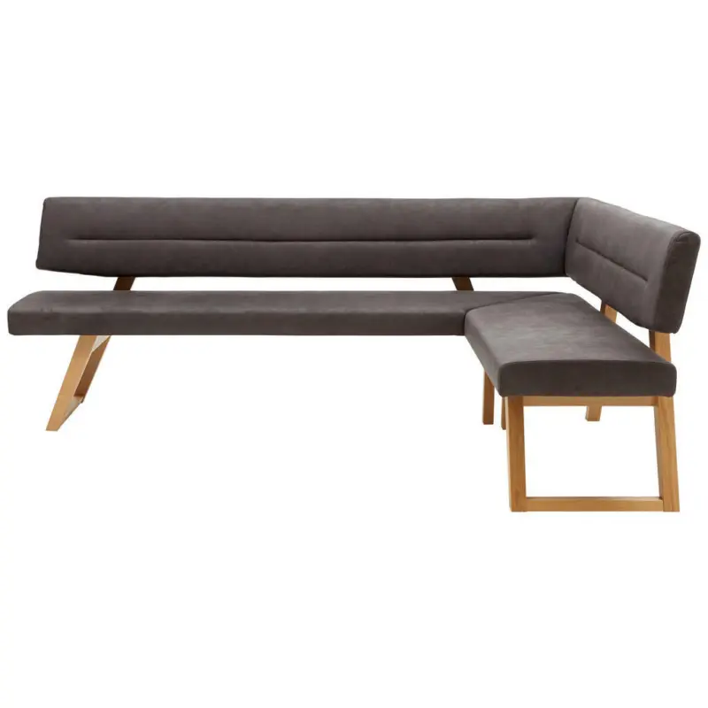 Eckbank 155/235 cm in Anthrazit, Eichefarben