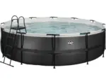 Hornbach Aufstellpool Framepool-Set EXIT BlackLeather Style rund Ø 488x122 cm inkl. Sandfilteranlage & Leiter schwarz