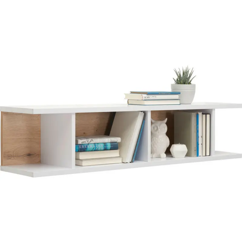 Wandboard in 125/28/27 cm Weiß, Eichefarben