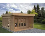 Hornbach Gartenhaus Palmako Caroline 44 mm inkl. Fußboden 390 x 390 cm tauchimprägniert braun