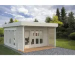 Hornbach Gartenhaus Palmako Caroline 44 mm inkl. Fußboden 390 x 390 cm natur