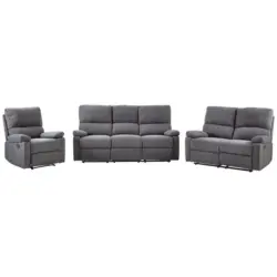 Sitzgarnitur in Webstoff Dunkelgrau