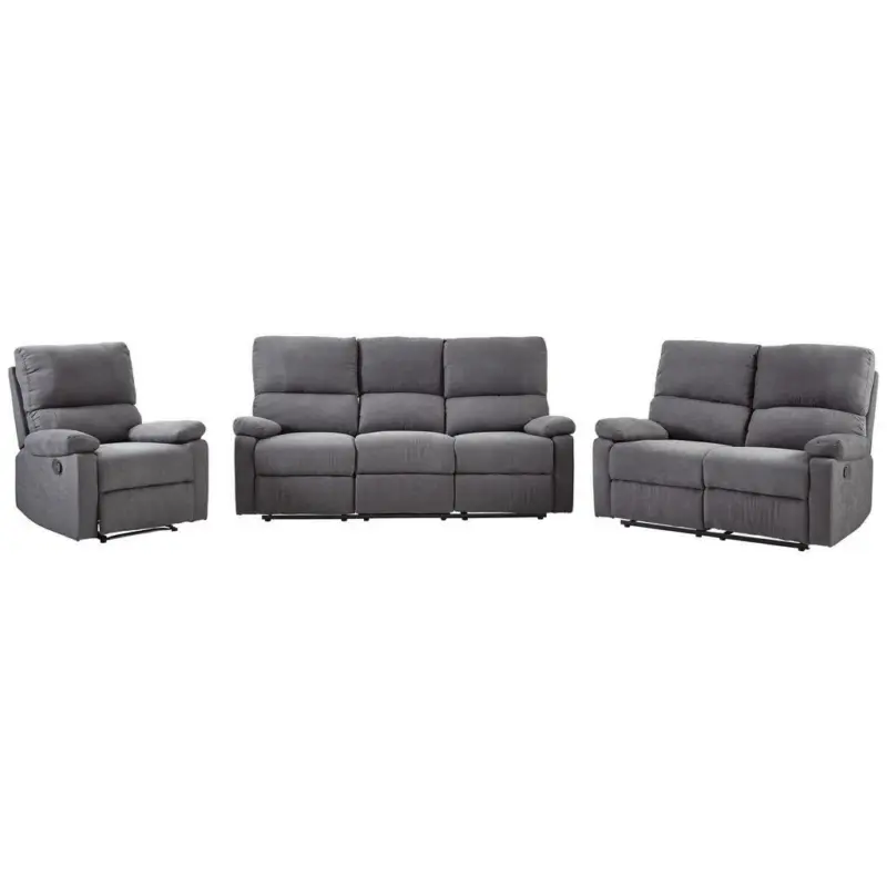 Sitzgarnitur in Webstoff Dunkelgrau