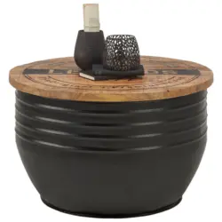 Couchtisch in Holz, Metall 75/75/45 cm