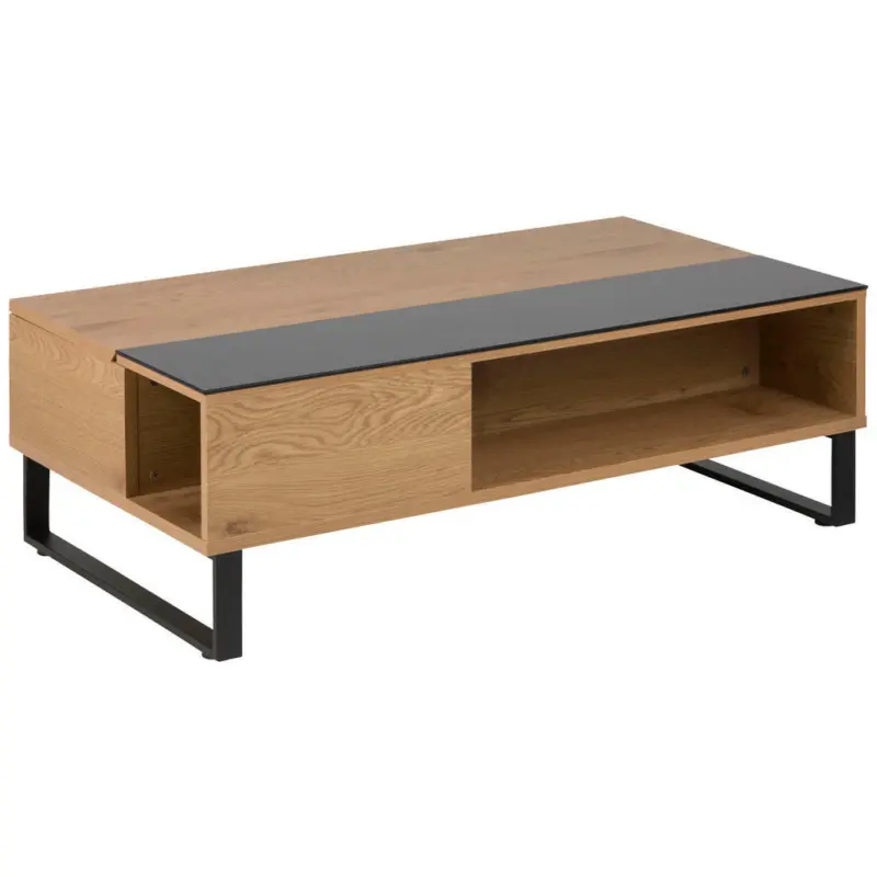 Couchtisch in Metall, Glas, Holzwerkstoff 110/60/35 cm