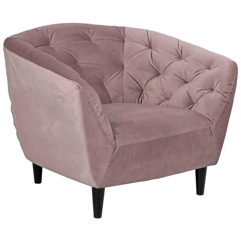 Chesterfield-Sessel in Samt Rosa