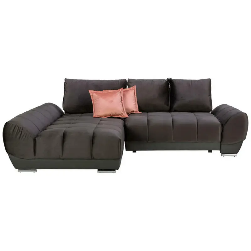 Ecksofa in Braun, Grau