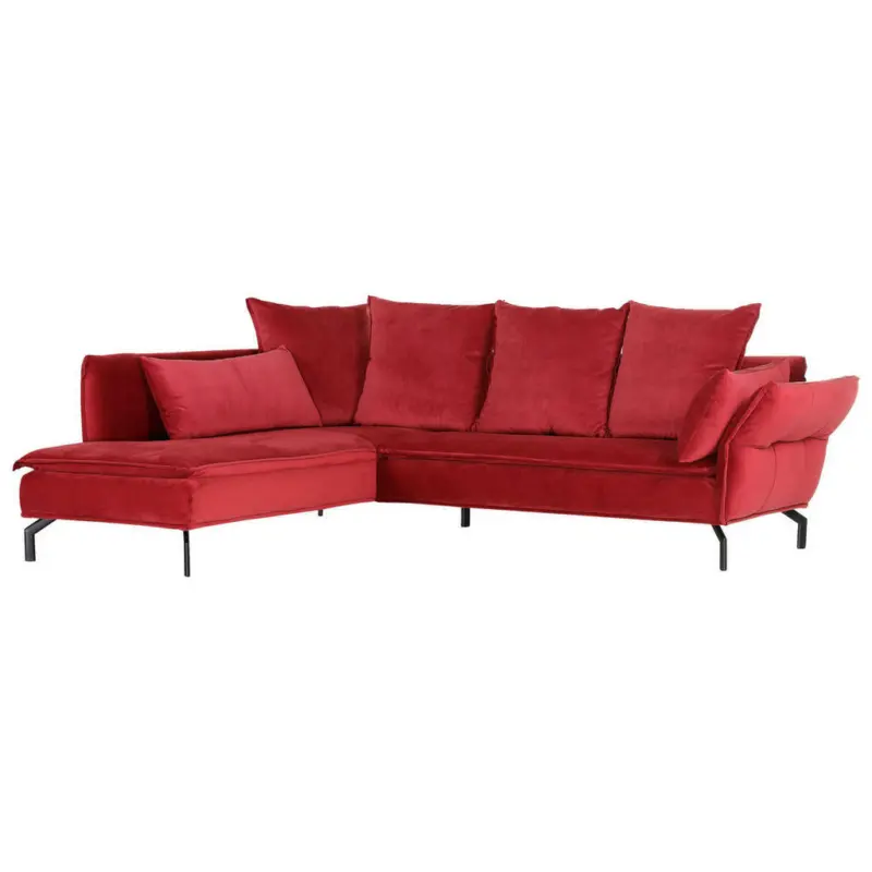 Ecksofa in Flachgewebe Rot