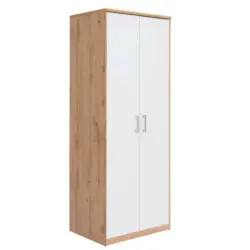 Drehtürenschrank in Weiß, Eichefarben
