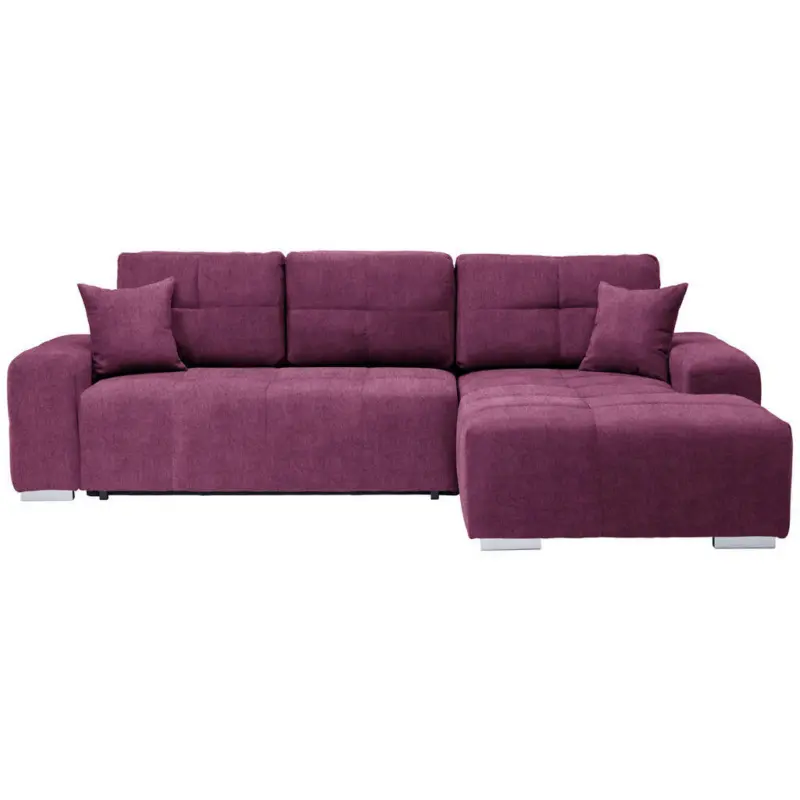 Ecksofa in Webstoff Beere