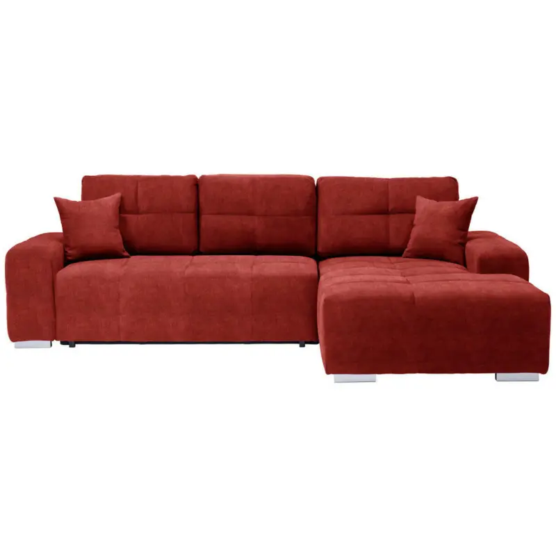 Ecksofa in Webstoff Rot