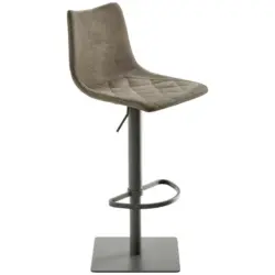 Barhocker in Metall, Textil Grau, Schlammfarben