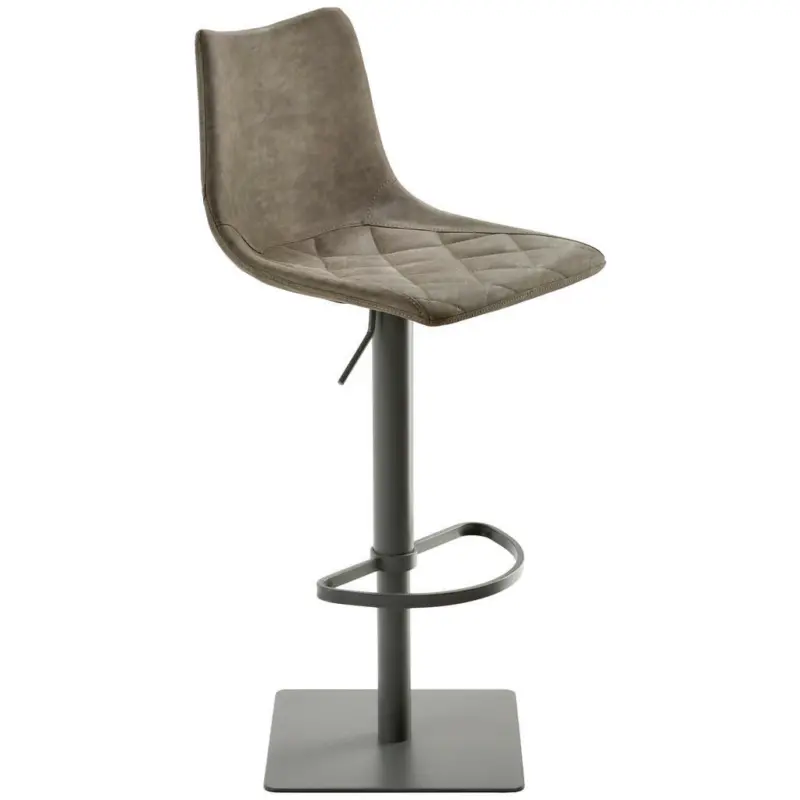 Barhocker in Metall, Textil Grau, Schlammfarben