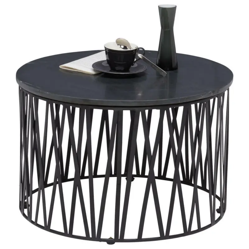 Couchtisch in Metall, Stein 60/60/40 cm