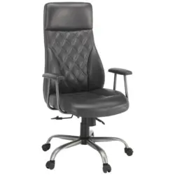 Chefsessel in Lederlook Grau