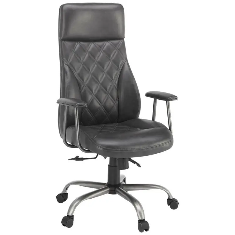 Chefsessel in Lederlook Grau