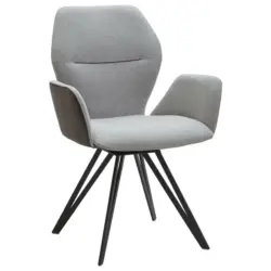 Armlehnstuhl in Eisen Webstoff, Mikrofaser