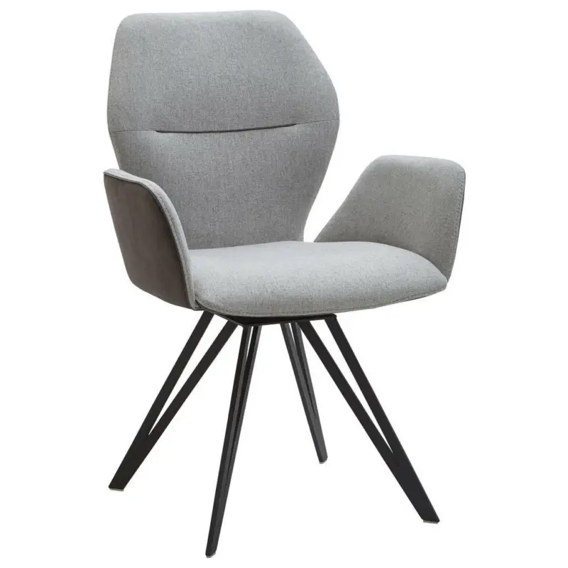 Armlehnstuhl in Eisen Webstoff, Mikrofaser