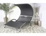 Hornbach Sonnenliege Gartenliege Cuba SenS-Line Aluminium 2 Sitzer schwarz