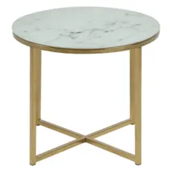 Couchtisch in Metall, Glas 50/50/42 cm