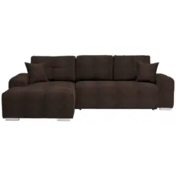 Ecksofa in Webstoff Dunkelbraun