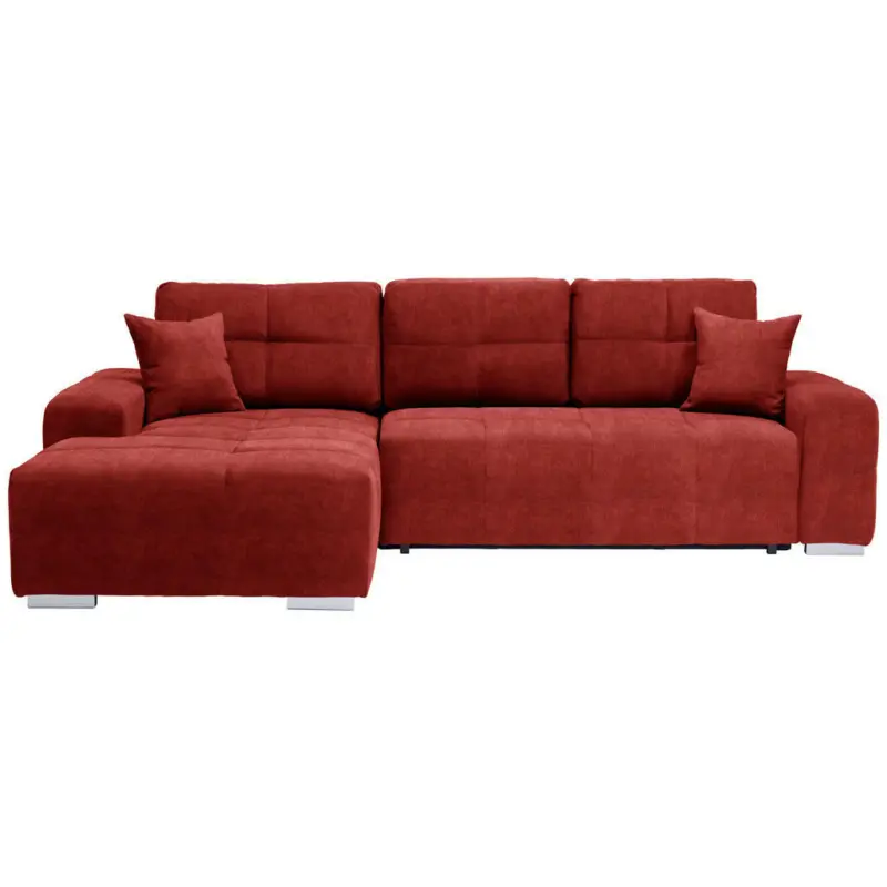 Ecksofa in Webstoff Rot