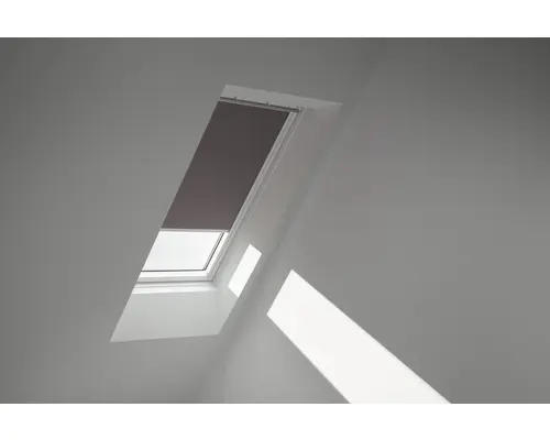 VELUX Verdunkelungsrollo uni taupe manuell Rahmen weiß DKL PK10 4577SWL