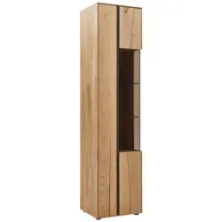 Vitrine in massiv Wildeiche, Balkeneiche Eichefarben