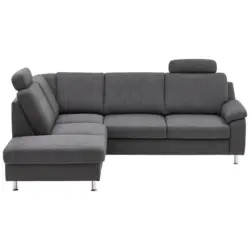 Ecksofa in Flachgewebe Grau