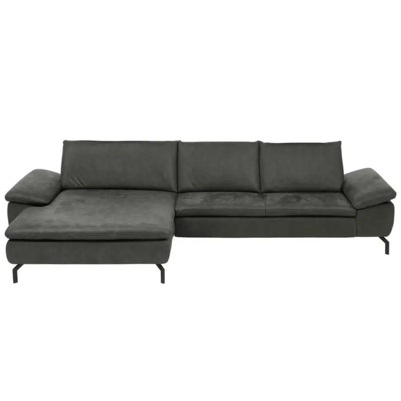 Ecksofa in Mikrofaser Anthrazit