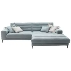Ecksofa in Flachgewebe Hellblau