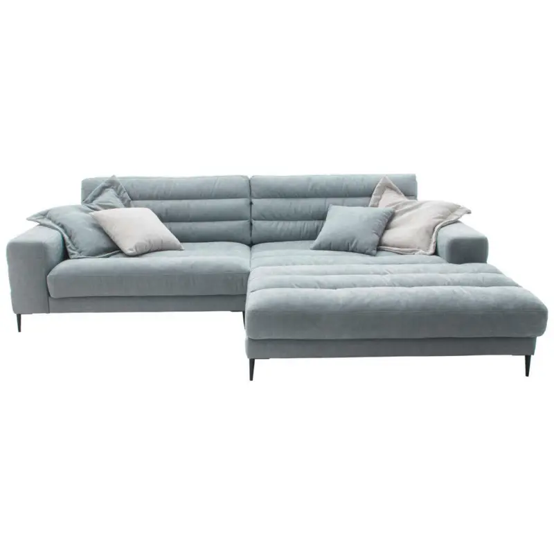 Ecksofa in Flachgewebe Hellblau